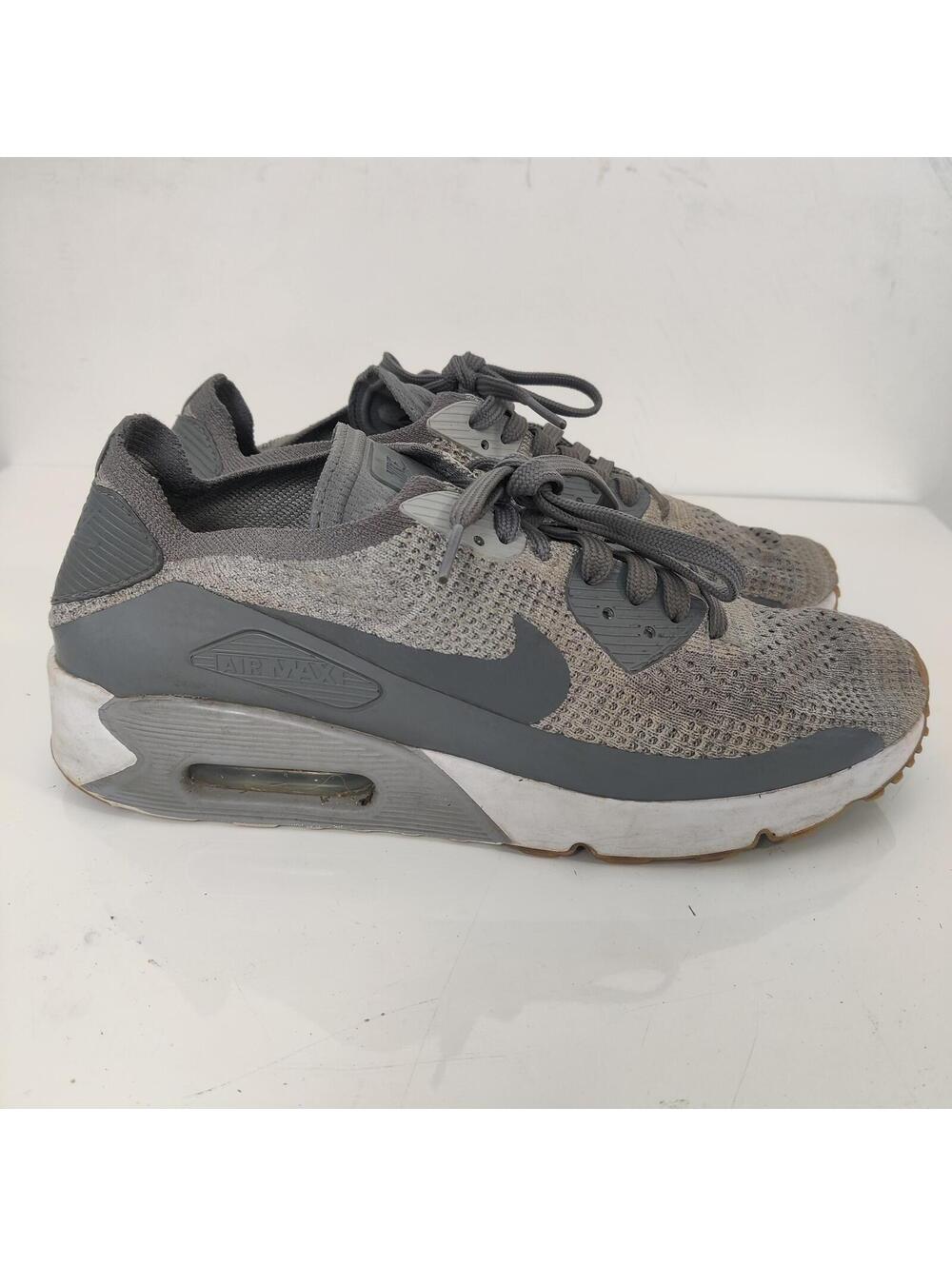 Nike Air Max 90 Ultra 2.0 Flyknit Sneakers in Gray Men's Size 9